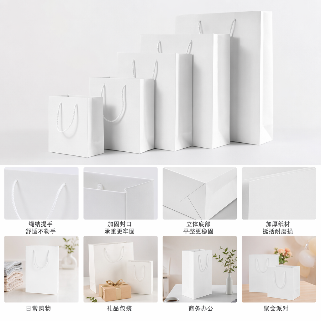 Customized printing of paper packaging containers, paper bags, eco-friendly kraft paper handbags