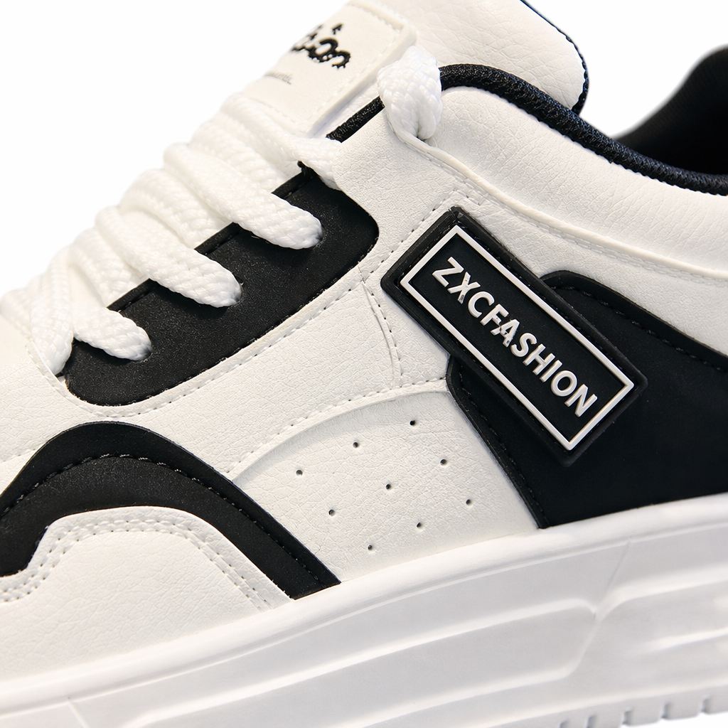 Blanco y negro patchwork calzado deportivo transpirable ligero para hombres y mujeres casual running zapatos Application Scenario