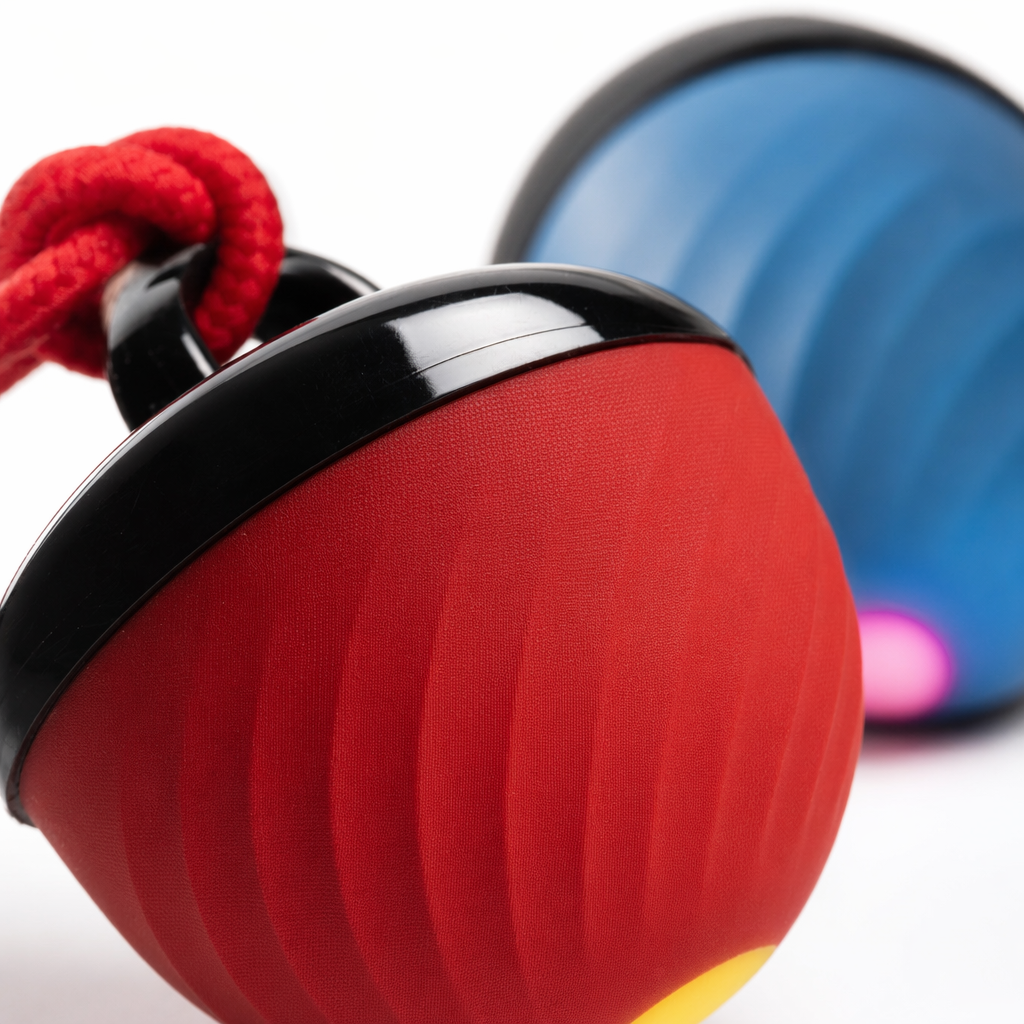 Red and blue automatic pet jumping ball, cat and dog toy, interactive and educational ball for cats and dogs Application Scenario