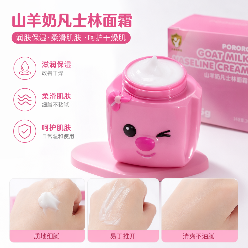 Borlele Children's Cream, Korean Borlele Children's Goat Milk Vaseline Cream 65g, moisturizing and hydrating details Picture