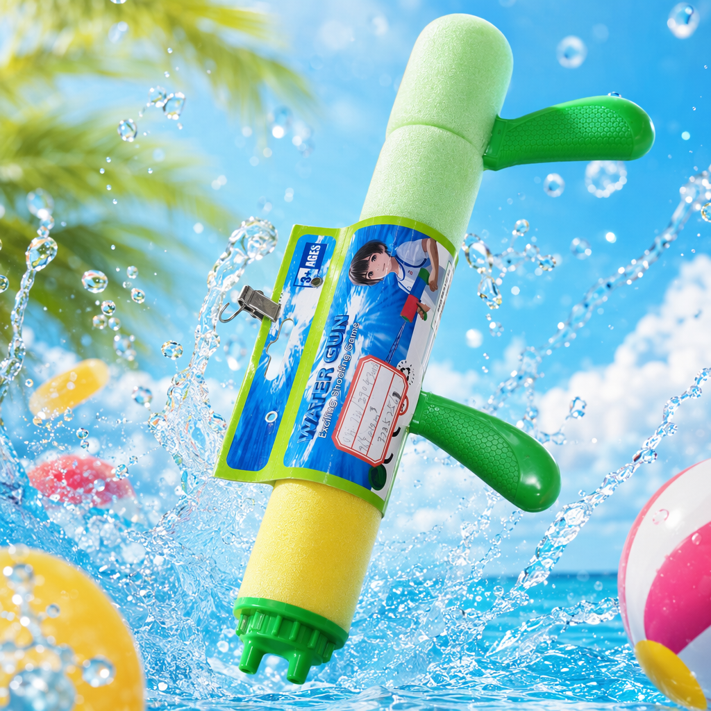 Green foam water gun, children's toy, outdoor water play spray gun Specification image