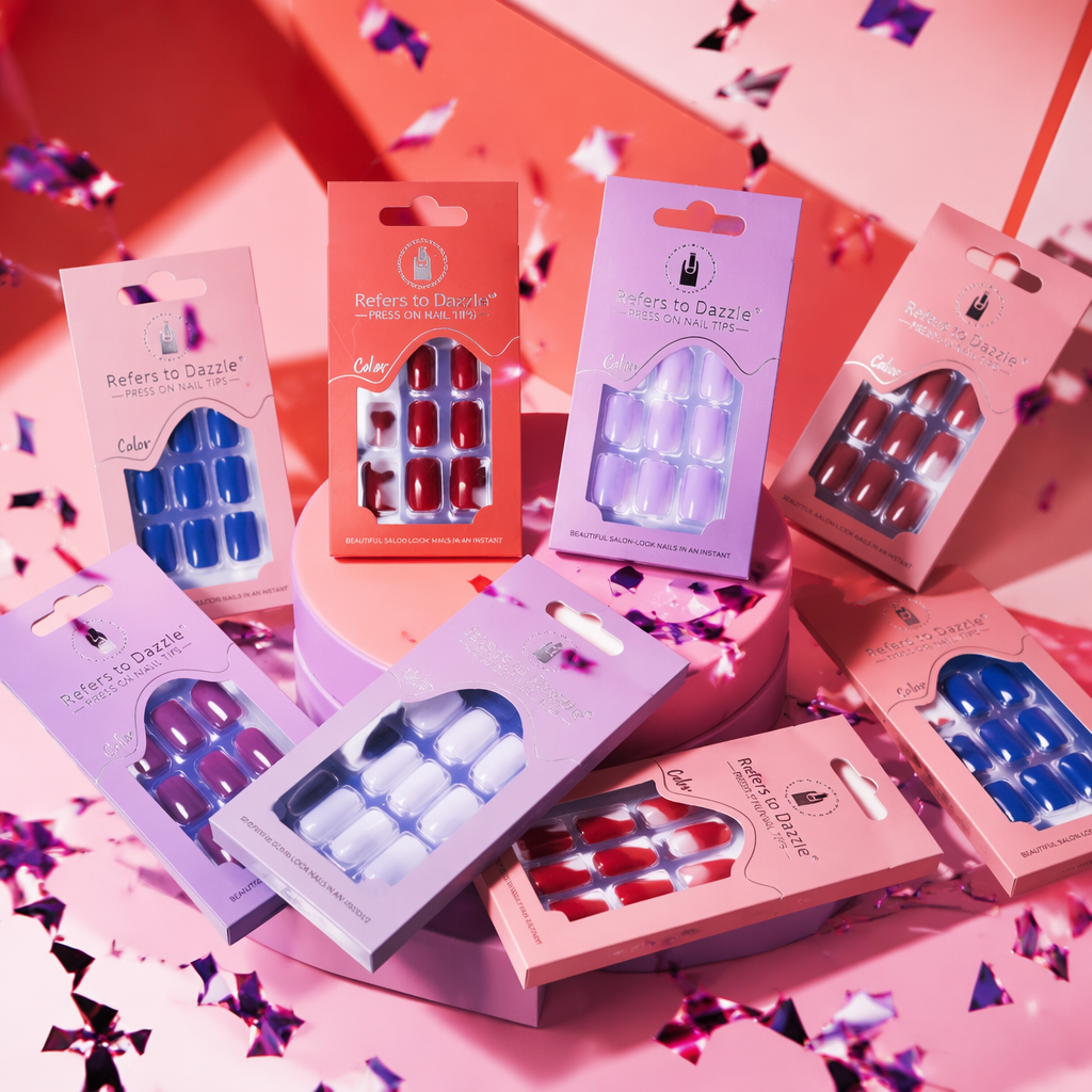 Colorful fake nail set, fashionable nail patches, DIY nail decoration tool kit Specification image