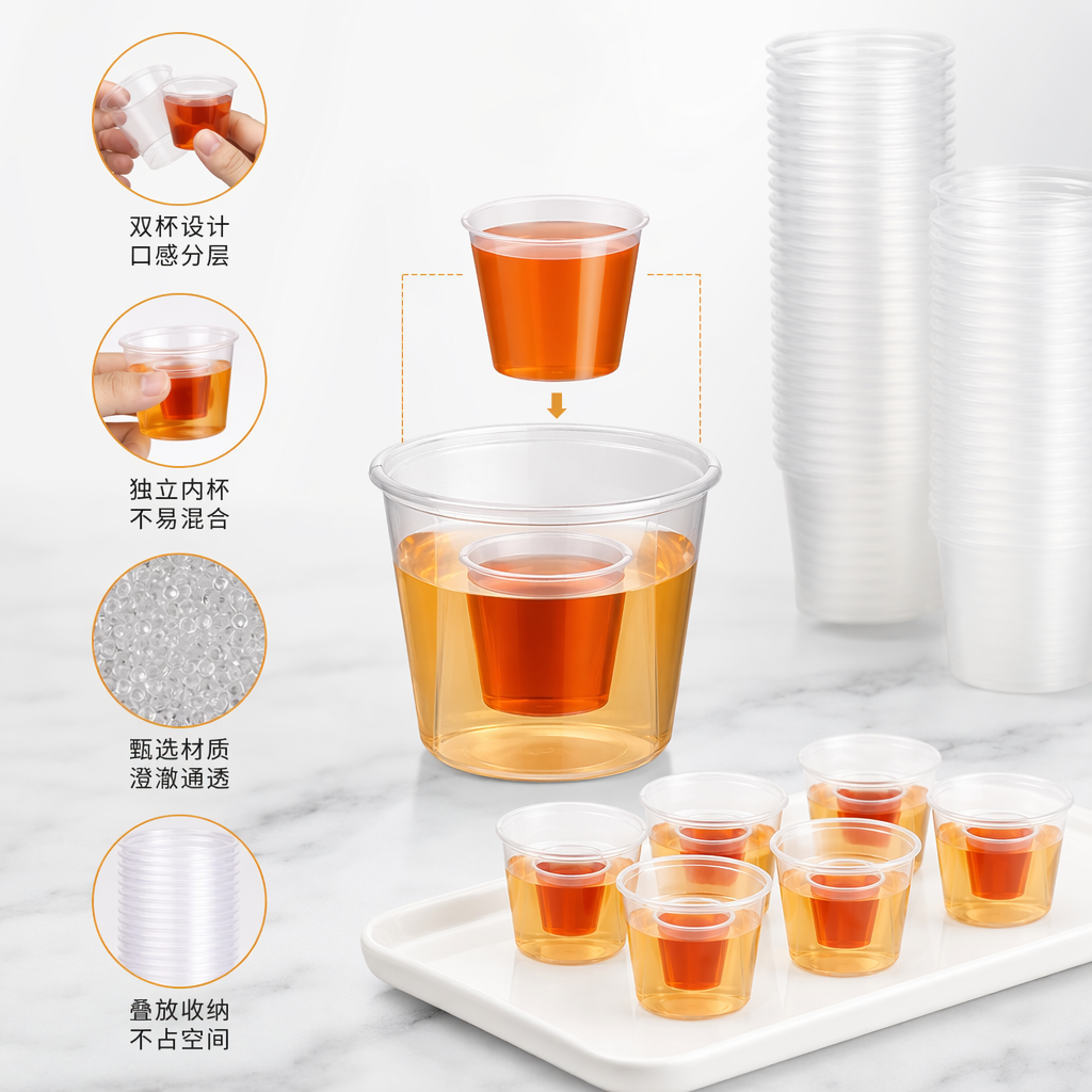 透明塑料杯家用加厚水杯便携办公一次性水杯