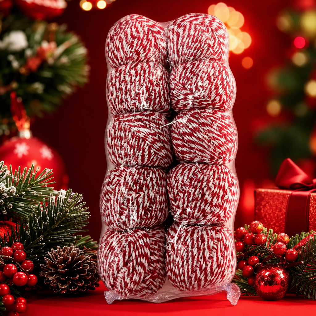 Red and white striped rope balls packaged children's educational toys and sports training balls Specification image