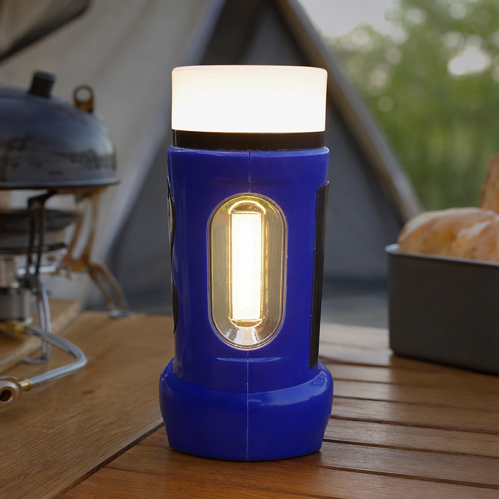 Portable rechargeable outdoor lighting tool with blue LED high-intensity flashlight details Picture