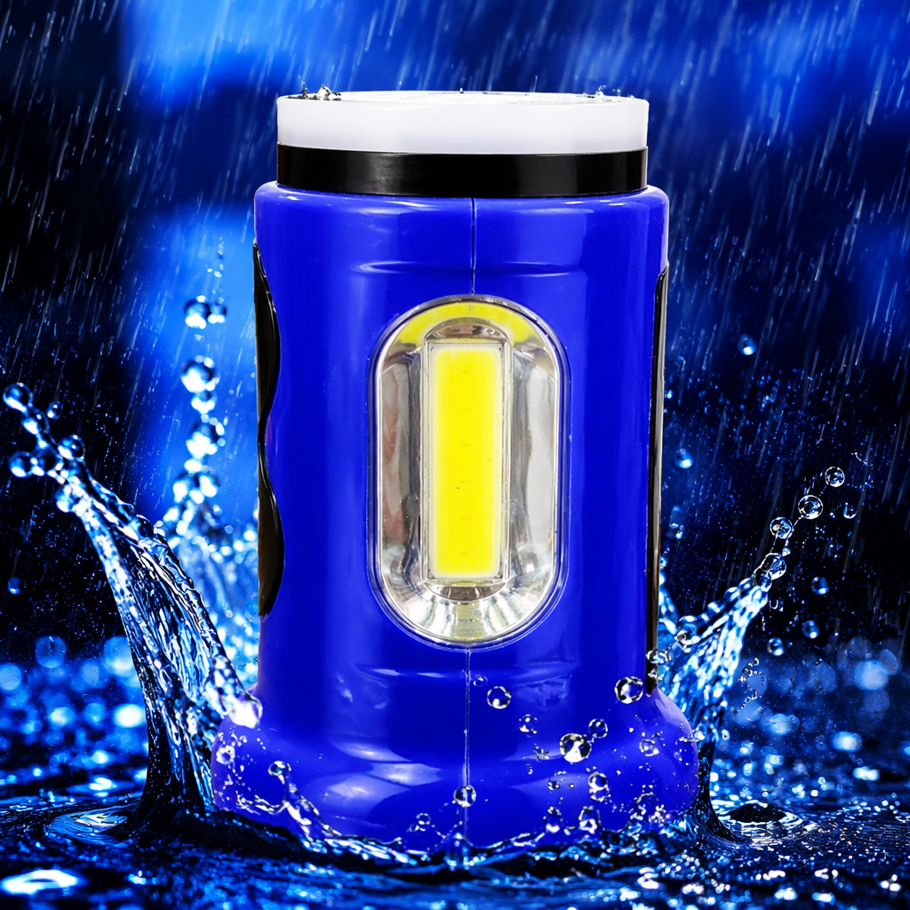 Portable rechargeable outdoor lighting tool with blue LED high-intensity flashlight Specification image