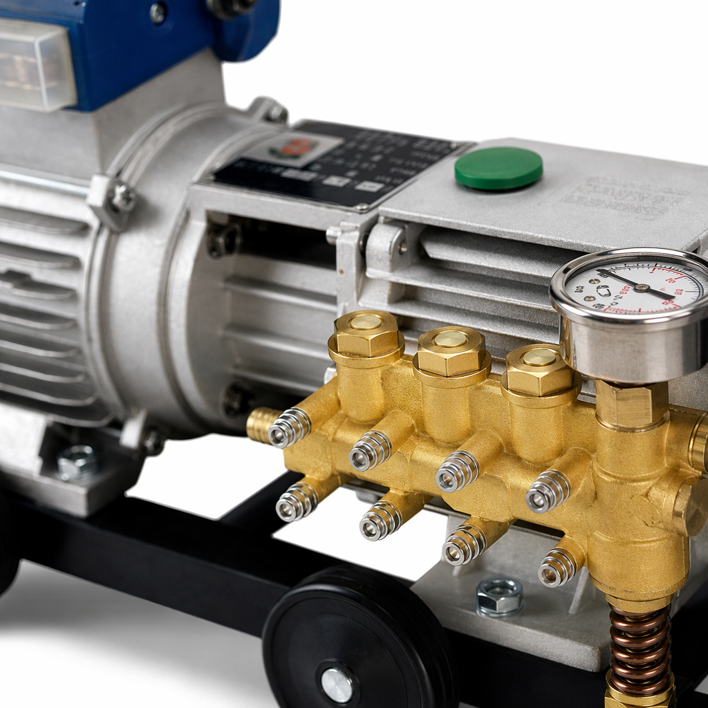 Plata motor amarillo cuerpo de la bomba negro carro bastidor lavadora de alta presión Application Scenario