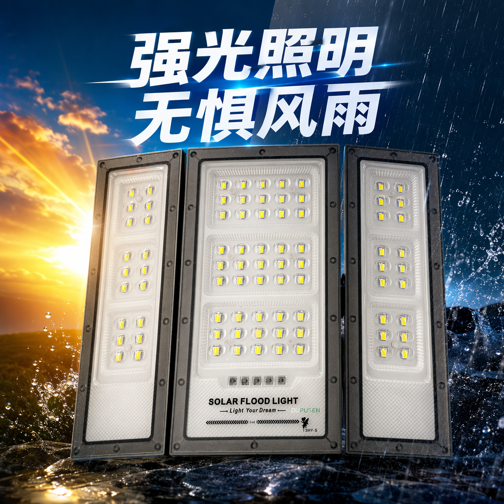 Grey solar floodlight, outdoor waterproof lighting, courtyard lawn light, rechargeable without wiring Specification image