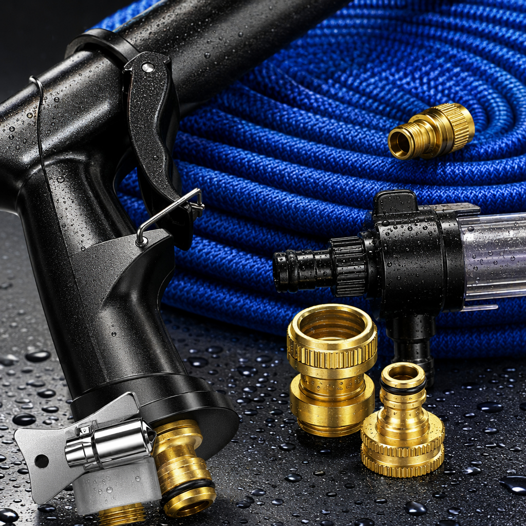Pistola de agua de alta presión negro con manguera telescópica azul para limpieza doméstica ahorro de agua durable Application Scenario