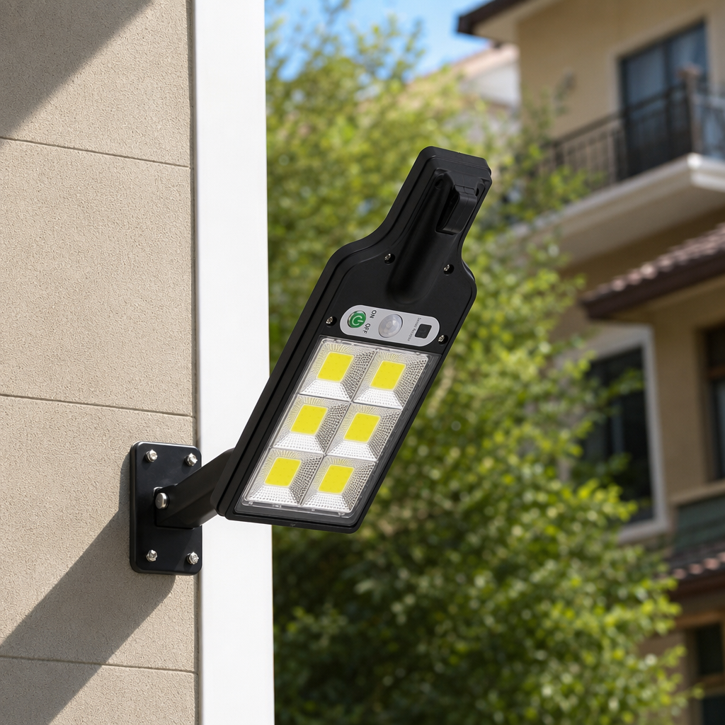 Black solar garden lamp, outdoor waterproof and energy-saving LED lighting lamp details Picture