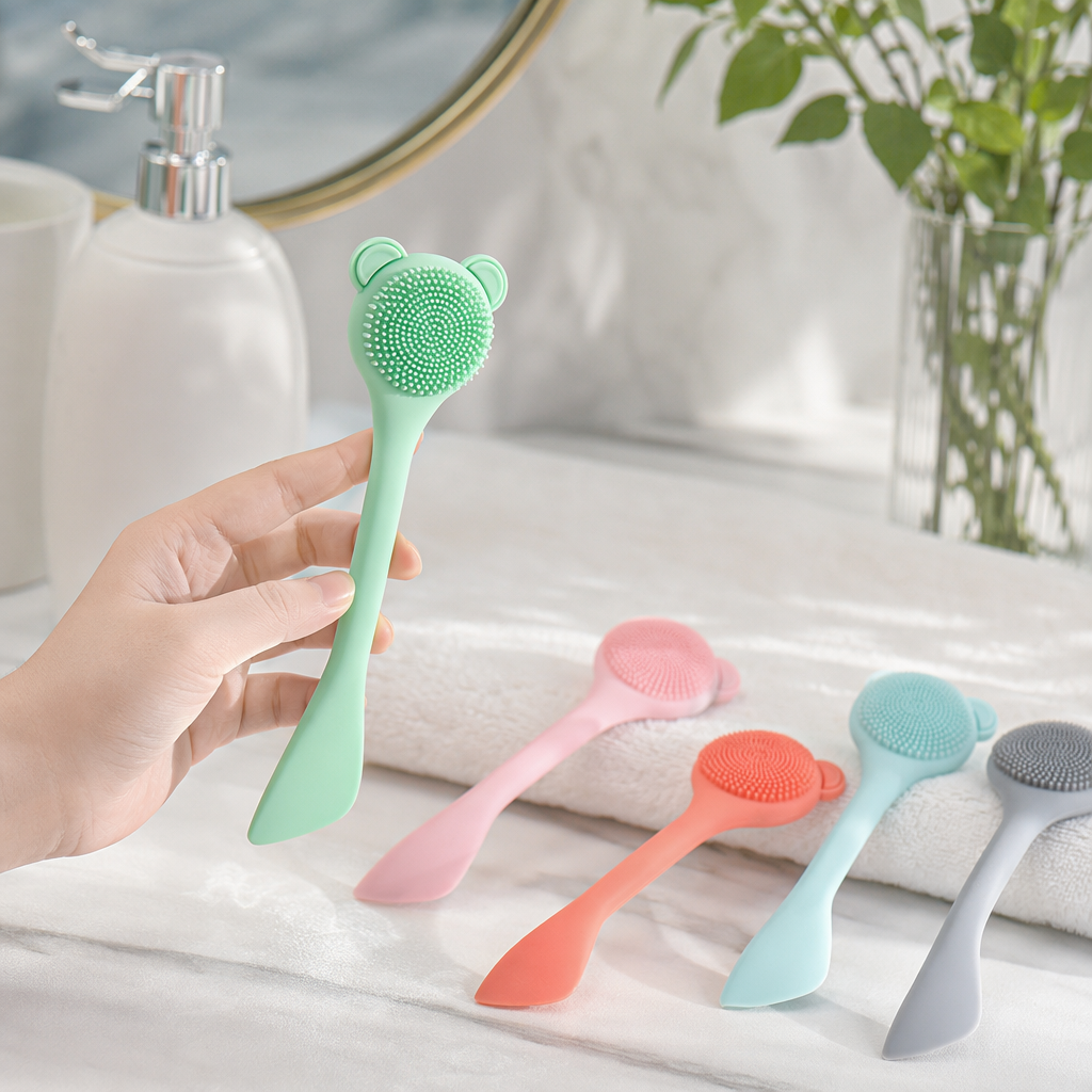 Silicone facial cleanser, beauty egg powder puff two-in-one facial brush Item Picture