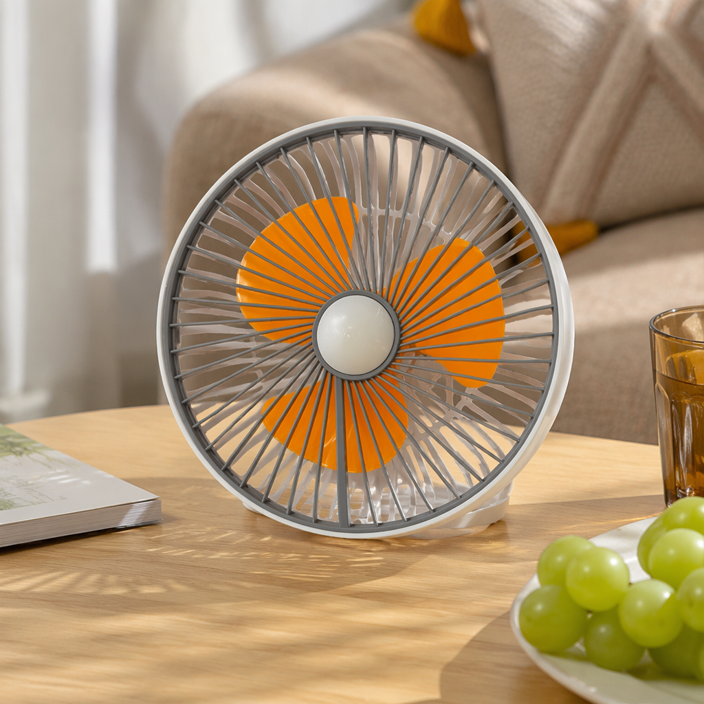 Ventilador de piso naranja para el hogar silencioso ahorro de energía tres velocidades details Picture