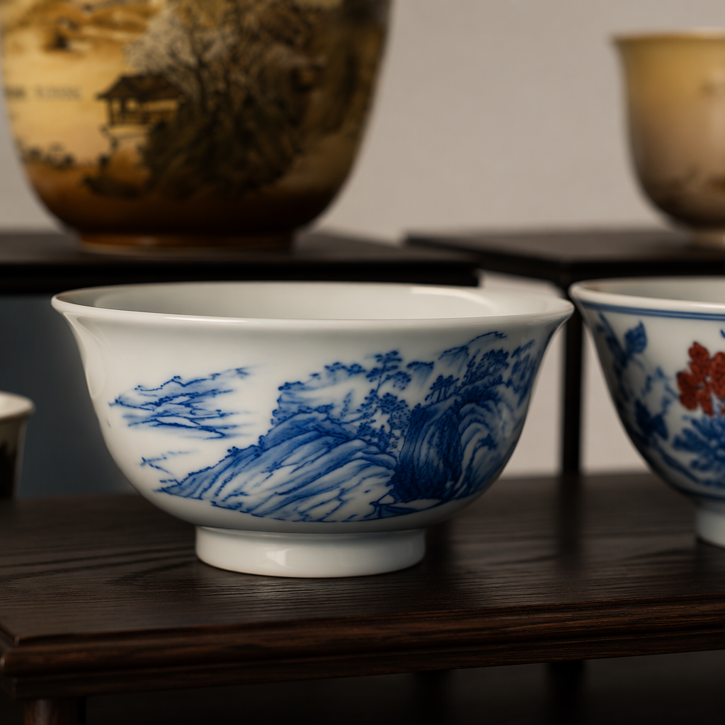 Blue and white porcelain bowls, painted pottery sets, home decorative items, ceramic handicrafts Application Scenario