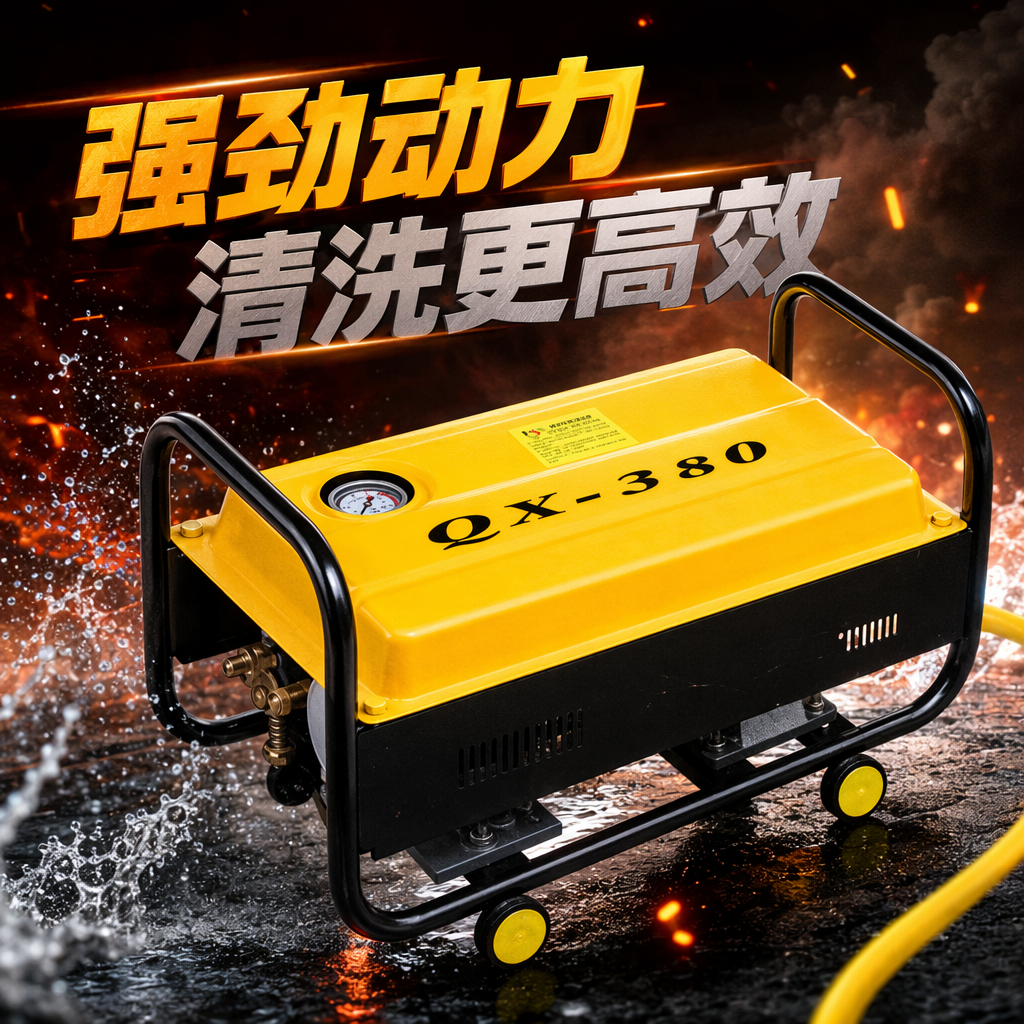 Yellow high-pressure cleaner is a household 220V 150Bar high-power cold and hot water cleaning equipment Specification image