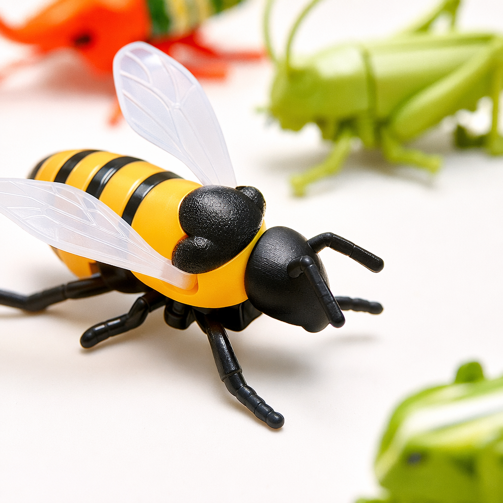 Color walking insect toy set 12 modelos movibles abejas conteniendo ojo de dragón pollo saltamontes madera musgo fondo Application Scenario