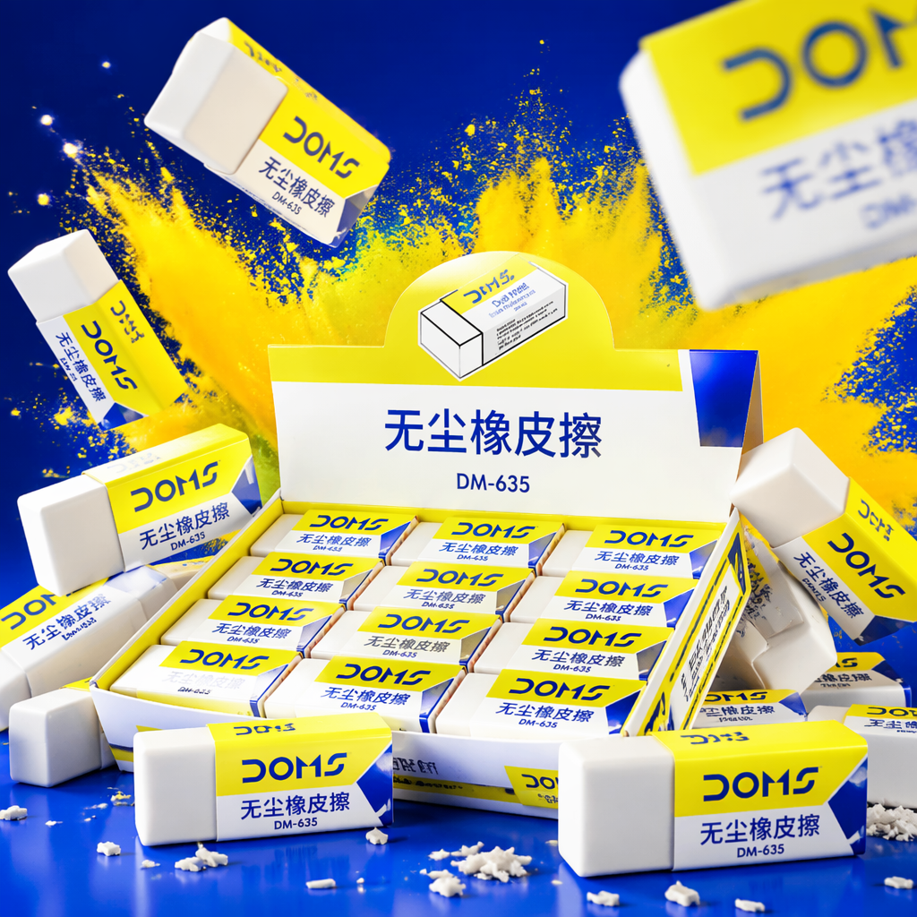 黄色包装盒装白色橡皮擦 学生文具擦字不留痕细节图
