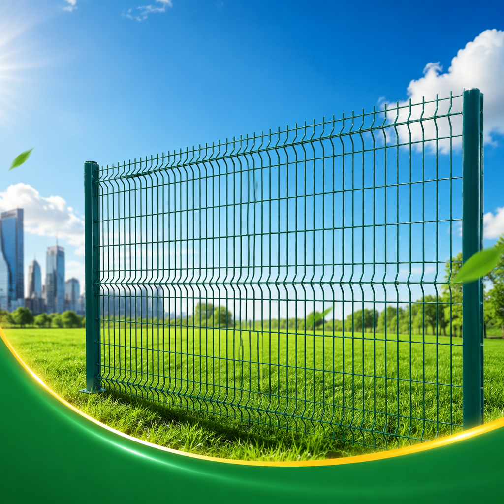Cerca de alambre bilateral verde galvanizado anticorrosión al aire libre cerca de aislamiento de patio Specification image