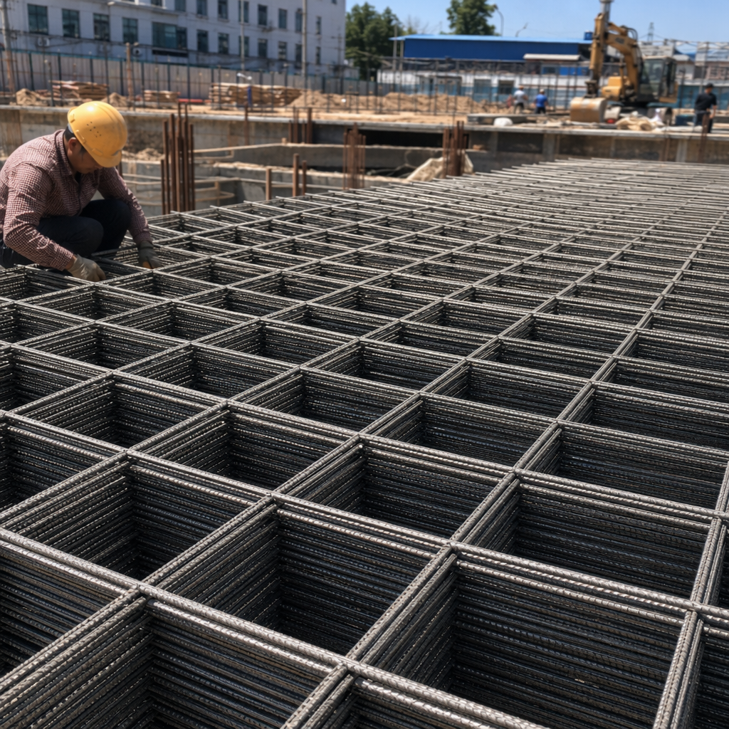The specifications of silver-gray ribbed steel mesh for building reinforcement welded steel wire mesh can be customized details Picture