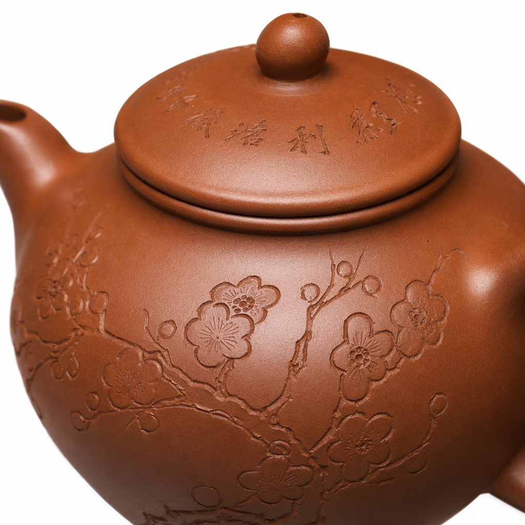 Reddish-brown purple clay teapot display items, home tea sets, collectible grade, handcrafted Application Scenario