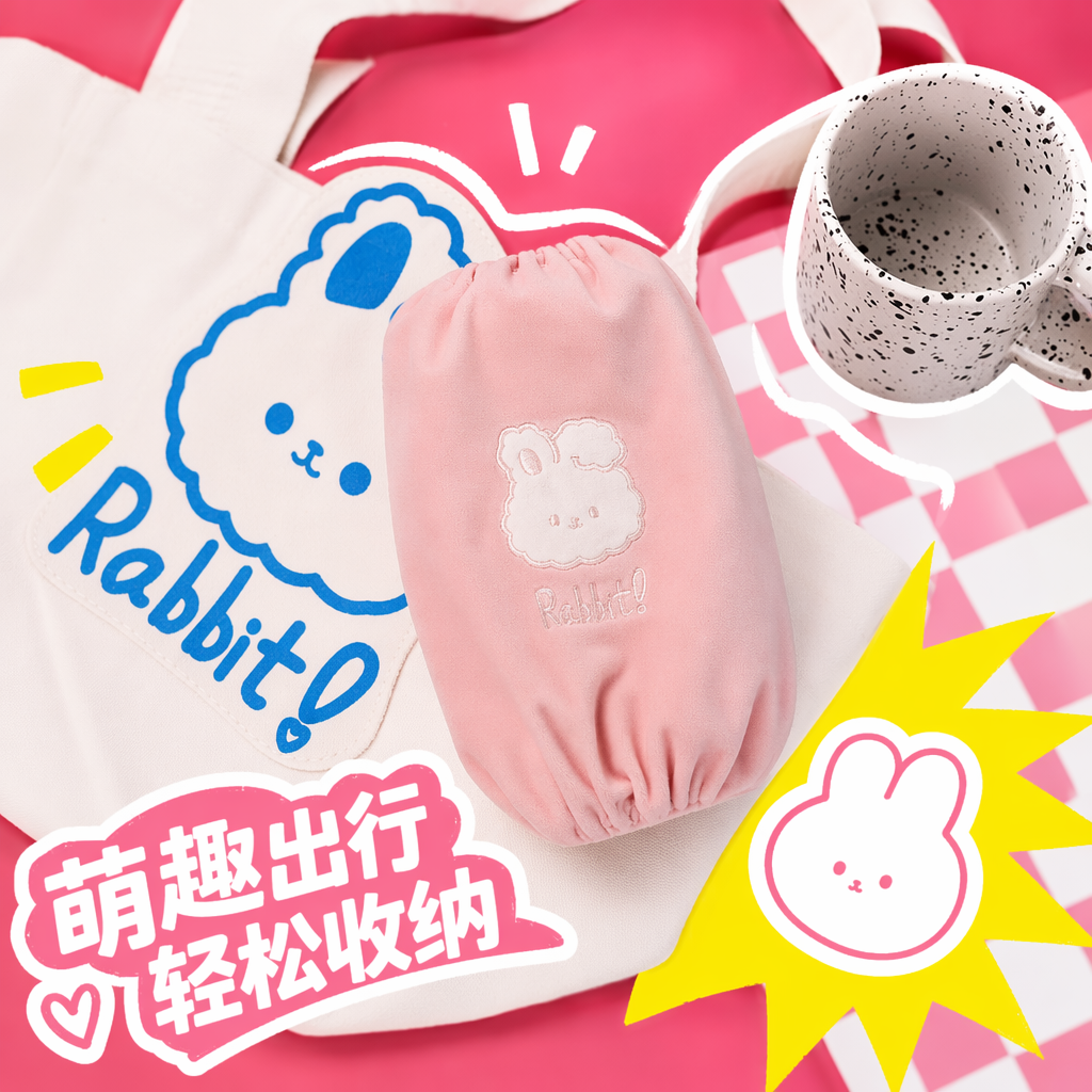 Cartoon rabbit sleeves, short girls' autumn and winter sleeves, primary school students' sleeves, down jacket, white cuffs Specification image