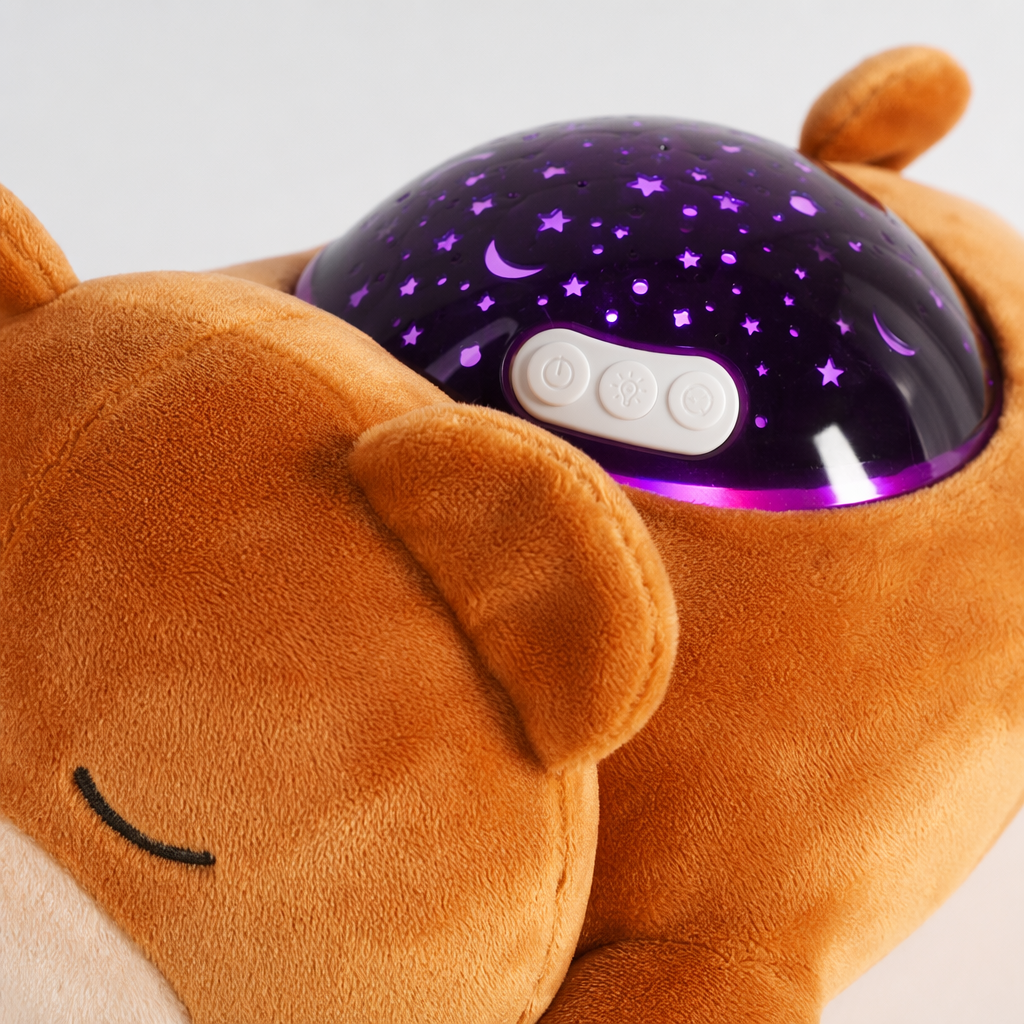 Baby plush Soothing Color Rotating Projection Light Music (Starry Sky Series Little Bear) Application Scenario