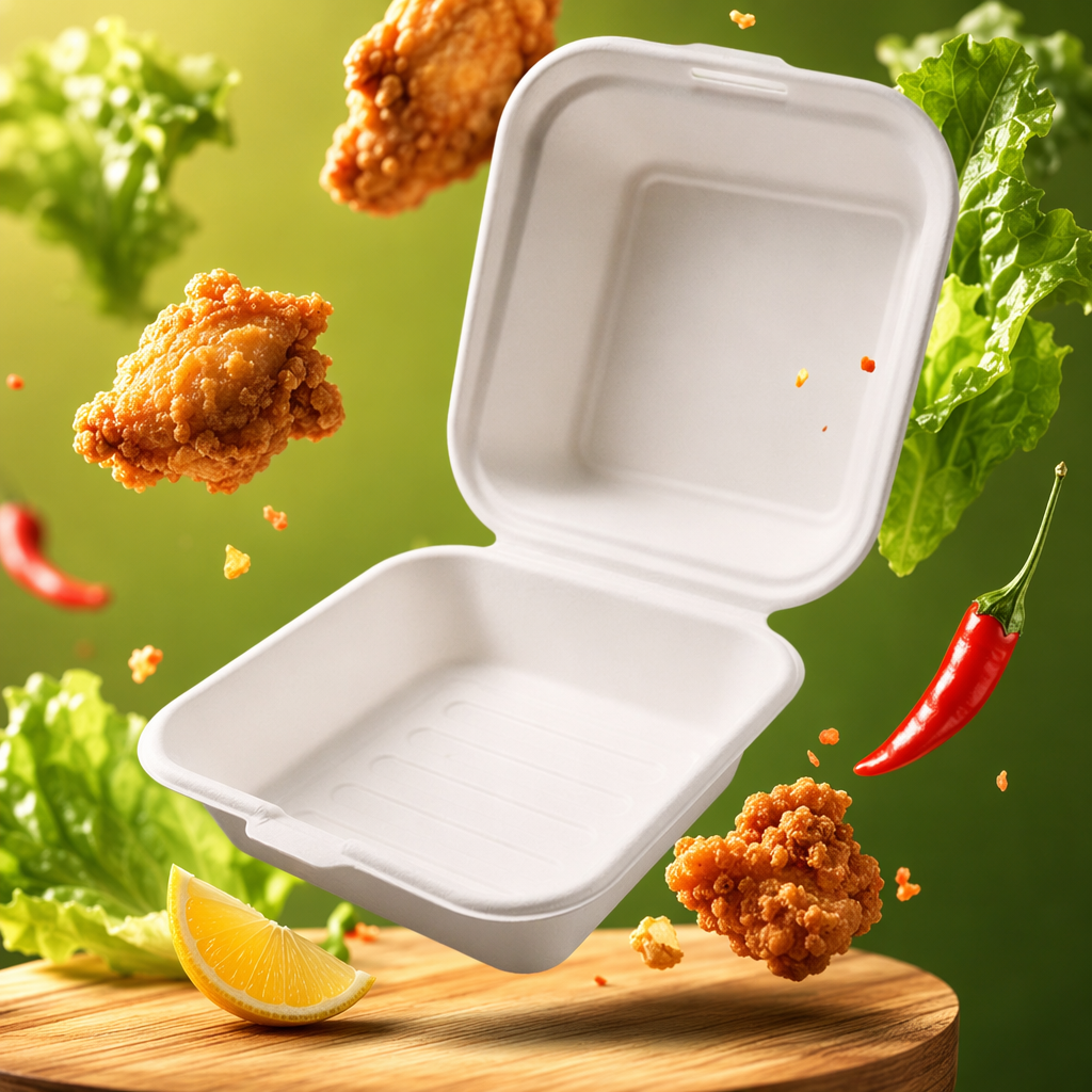 Blanco mini 6 "burger box tipo T apilable caja de embalaje de alimentos Specification image