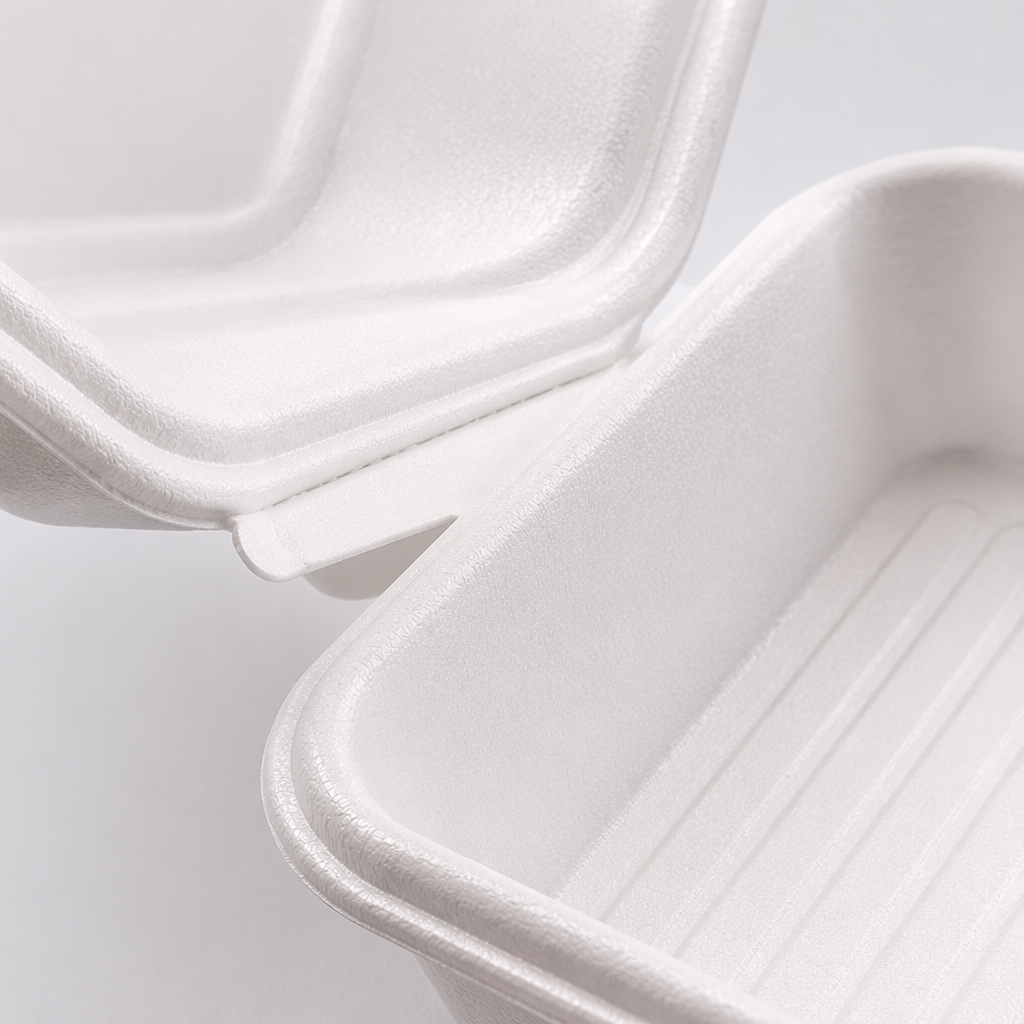 Blanco mini 6 "burger box tipo T apilable caja de embalaje de alimentos Application Scenario