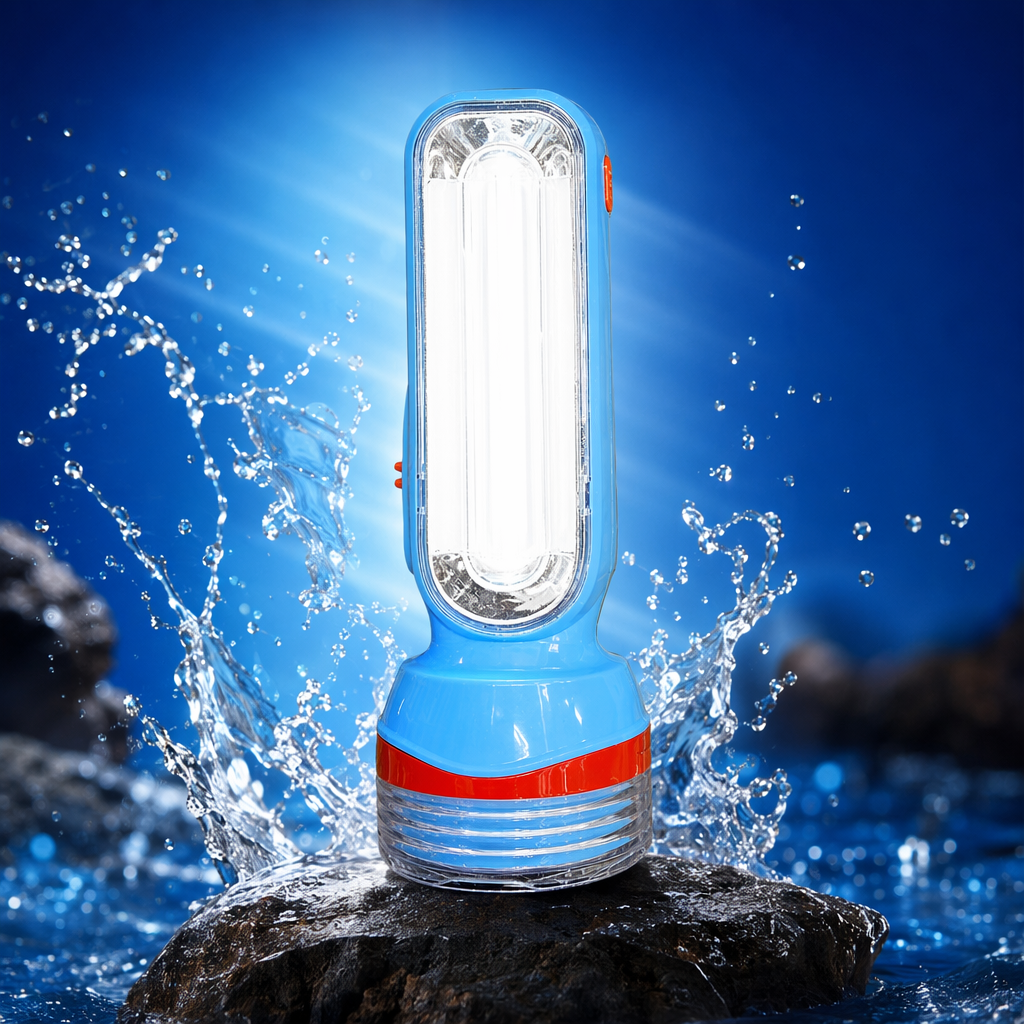 Blue flashlight, high-intensity rechargeable LED portable waterproof outdoor lighting tool Specification image