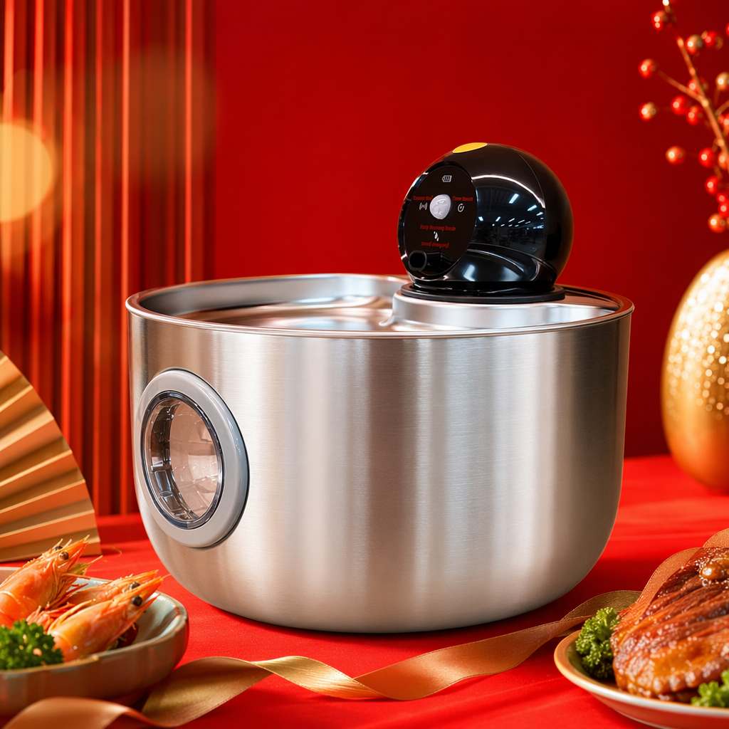 The silver stainless steel smart water dispenser for pets features silent circulation filtration and automatic water supply Specification image