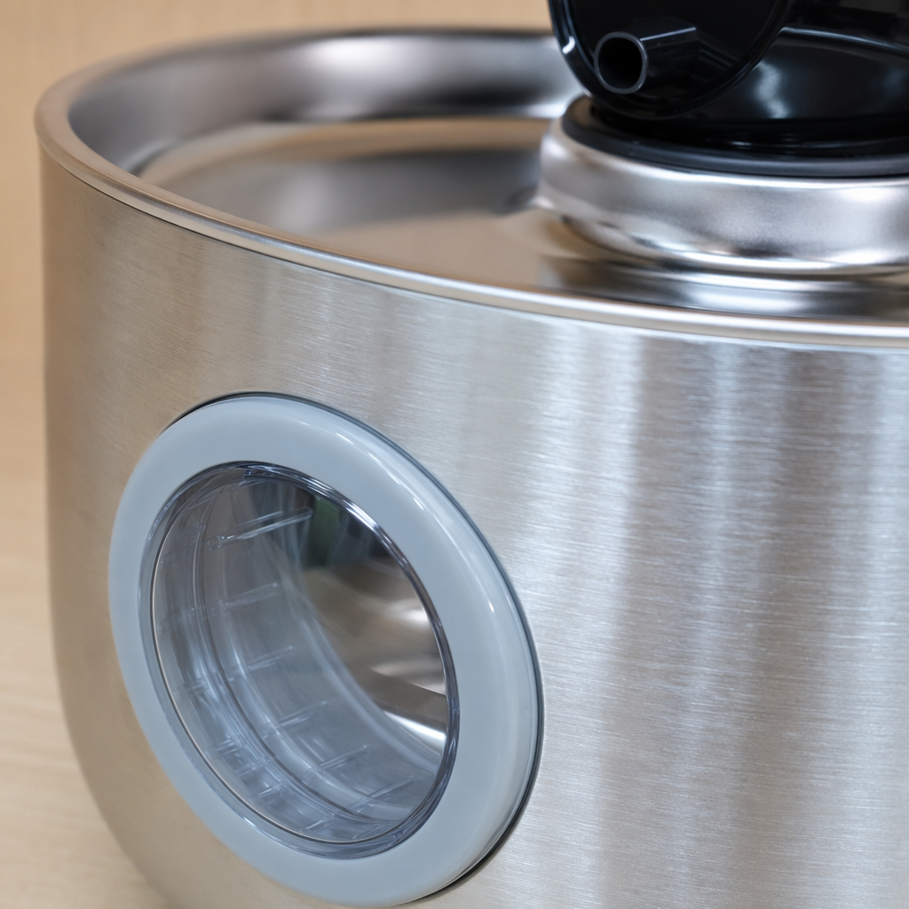 The silver stainless steel smart water dispenser for pets features silent circulation filtration and automatic water supply Application Scenario