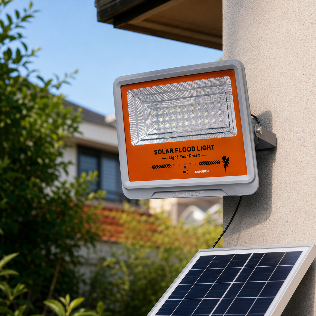 30W IP65 grey shell solar floodlight for courtyard lawn lighting details Picture