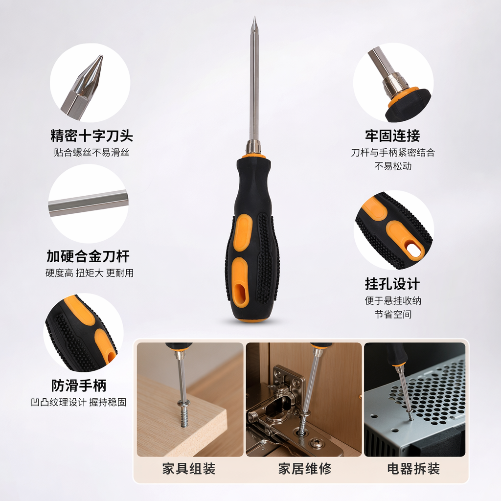黑色橙色手柄螺丝刀多功能家用精密维修工具