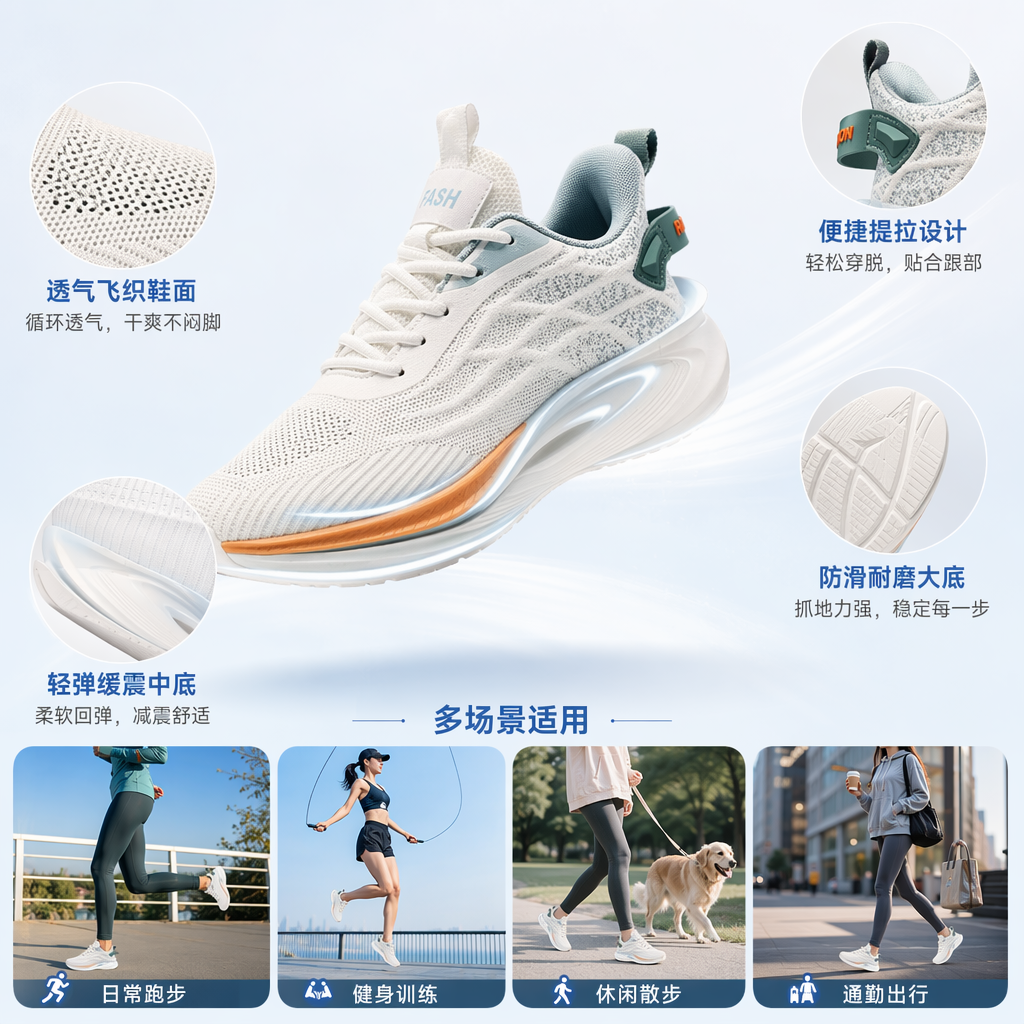 Zapatillas deportivas de malla blanca transpirable ligero para hombres y mujeres zapatos casuales para correr
