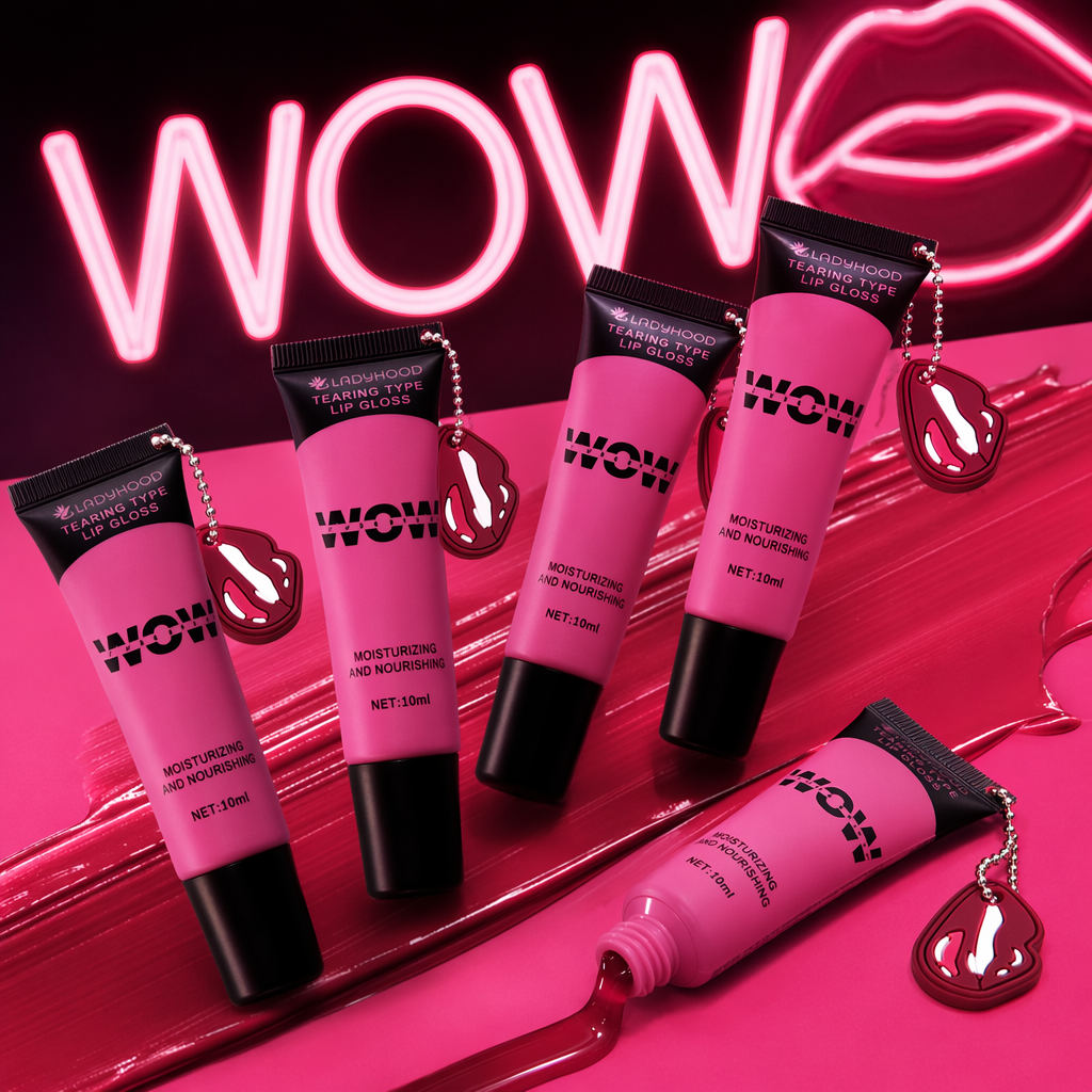 Pink lip gloss tube + long-lasting color hydrating lip gloss lip gloss 💄 Specification image