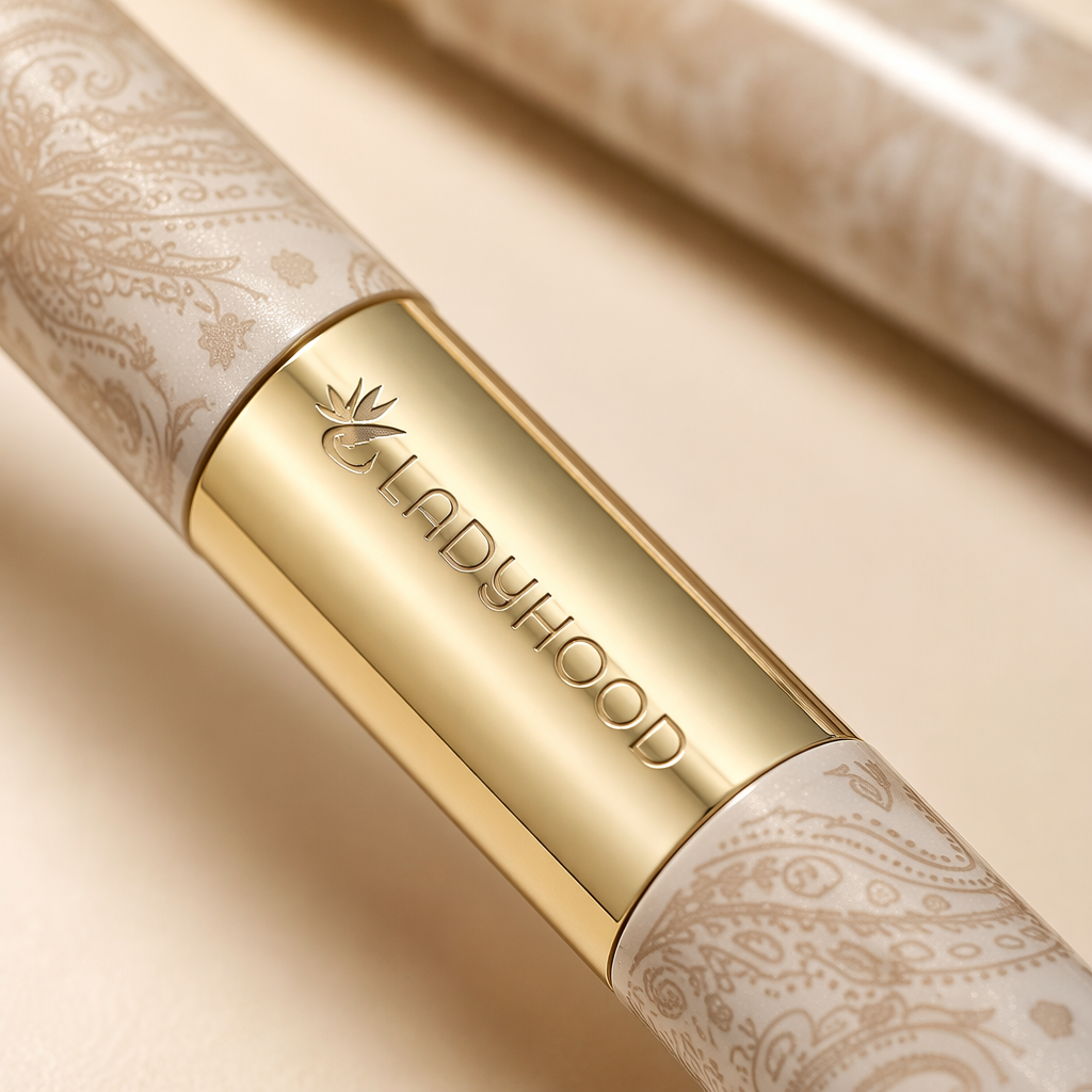 The beige patterned tube mascara is thick, slender, curly and well-shaped without smudging Application Scenario
