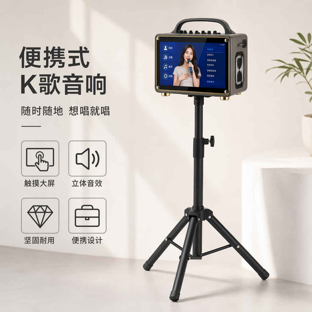 敦煌灰蓝牙音箱 360度环绕音效 防水便携家用户外音响