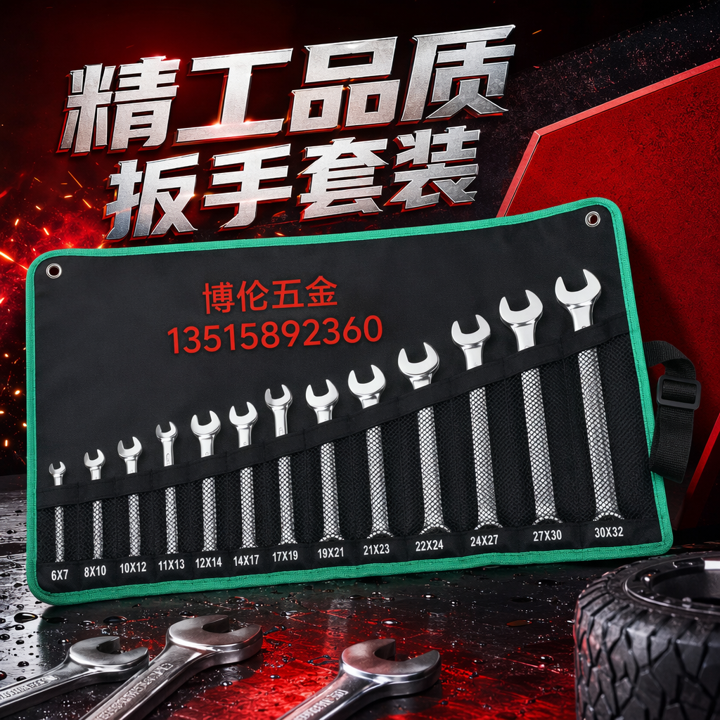 Black tool roll wrench set portable multi-functional hardware repair tool kit Specification image