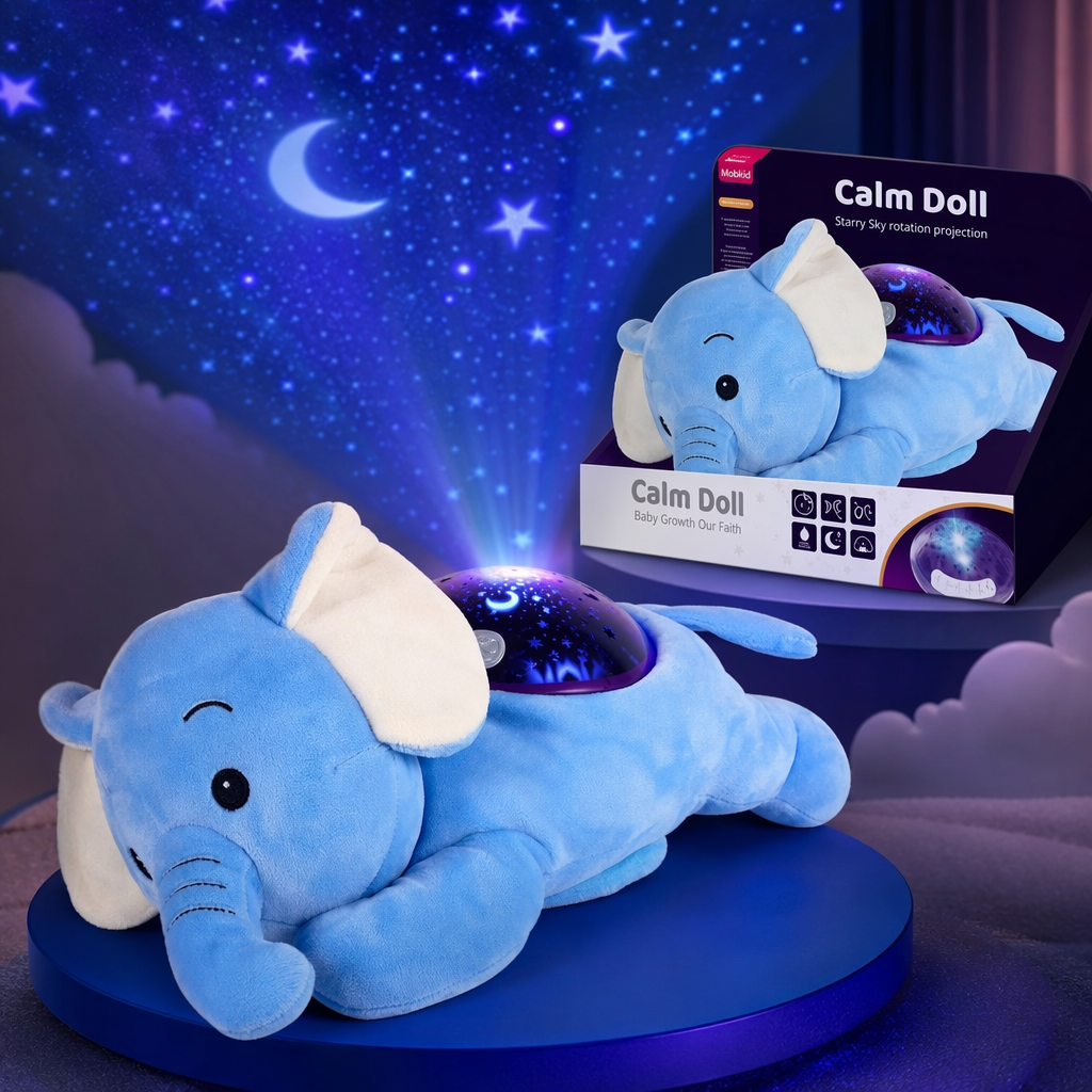 Baby plush Soothing Color Rotating Projection Light Music (Starry Sky Series Elephant) Specification image