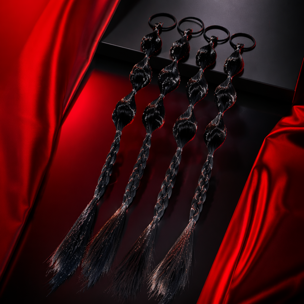 Black ponytail accessory, Korean-style simple hair accessory, simulated hair strands, hair tying tool Specification image
