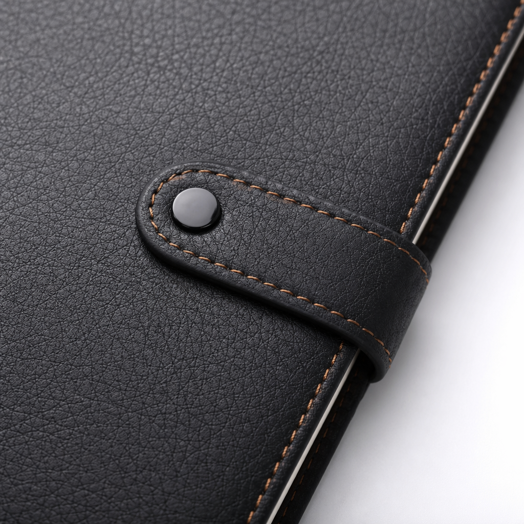 Black leather notebook, business and simple A5 diary, genuine leather texture handbook Application Scenario