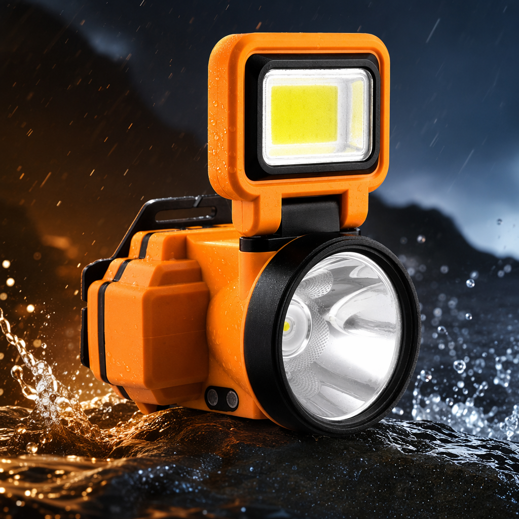 Orange headlamp LED dimmable rechargeable outdoor sports headlamp Specification image