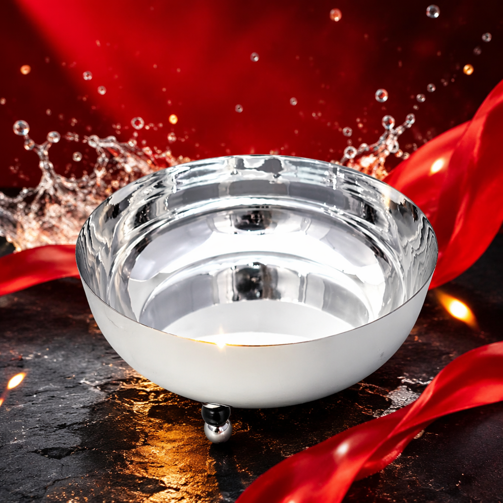 Silver metal bowl, large household stainless steel soup bowl, rice bowl, kitchen tableware Specification image