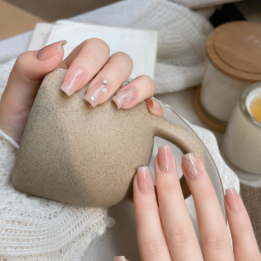 The pink French nail care set includes nail polish polishing tools and a full set of nail care supplies details Picture