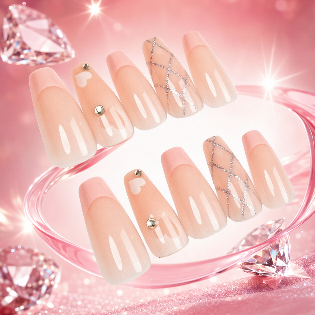 The pink French nail care set includes nail polish polishing tools and a full set of nail care supplies Specification image