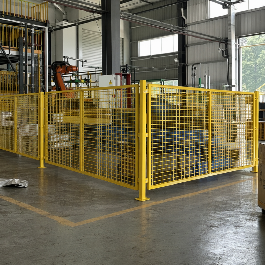 Yellow metal grid fence for courtyard balcony protection, household, can be cut details Picture