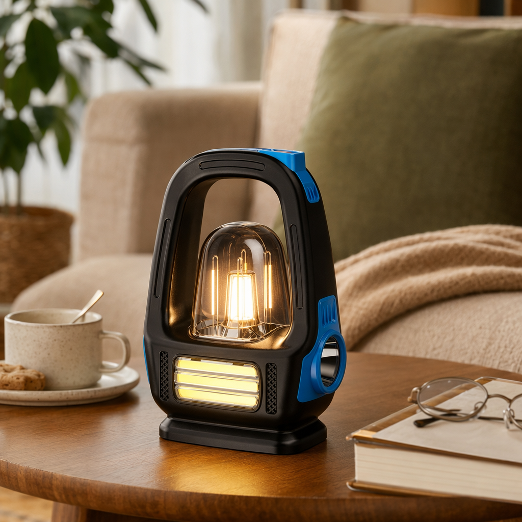 Black portable LED rechargeable outdoor camping lighting lamp details Picture