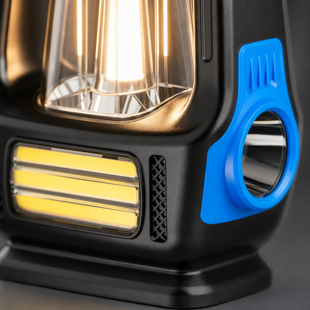 Black portable LED rechargeable outdoor camping lighting lamp Application Scenario
