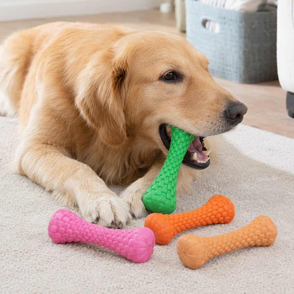 Colorful dog chew toys, durable teething, oral cleaning pet supplies details Picture
