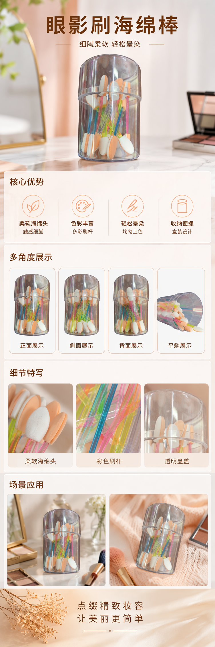 化妆工具套装 美妆刷具粉扑海绵多功能入门必备详情1
