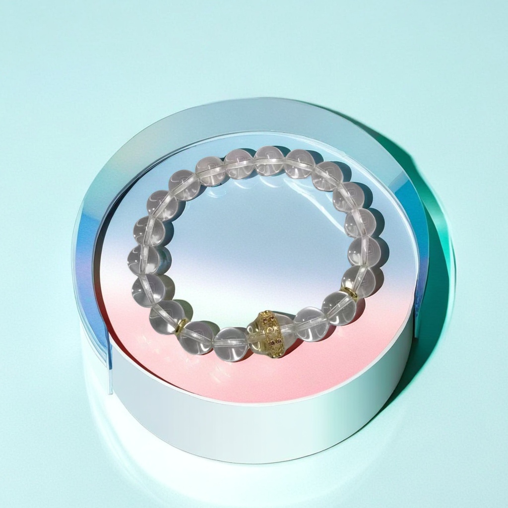 Natural white crystal transparent crystal bracelet, naturally crystal clear, simple and versatile ladies' jewelry, crystal handcrafted string